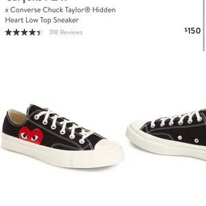 Comme Des Garçons converse hidden heart low